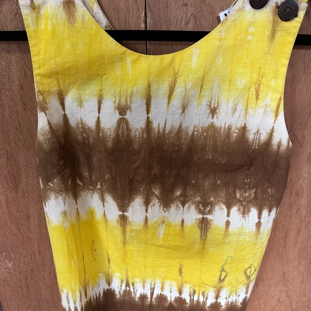 NWT Yellow and Brown Tie-Dye Women's Top